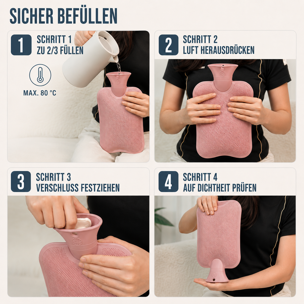 Kruik met Gebreide Hoes 1 Liter – Warmhoudend Comfort voor Buik en Voeten Langdurige Warmte Ontspanning | Sulvida