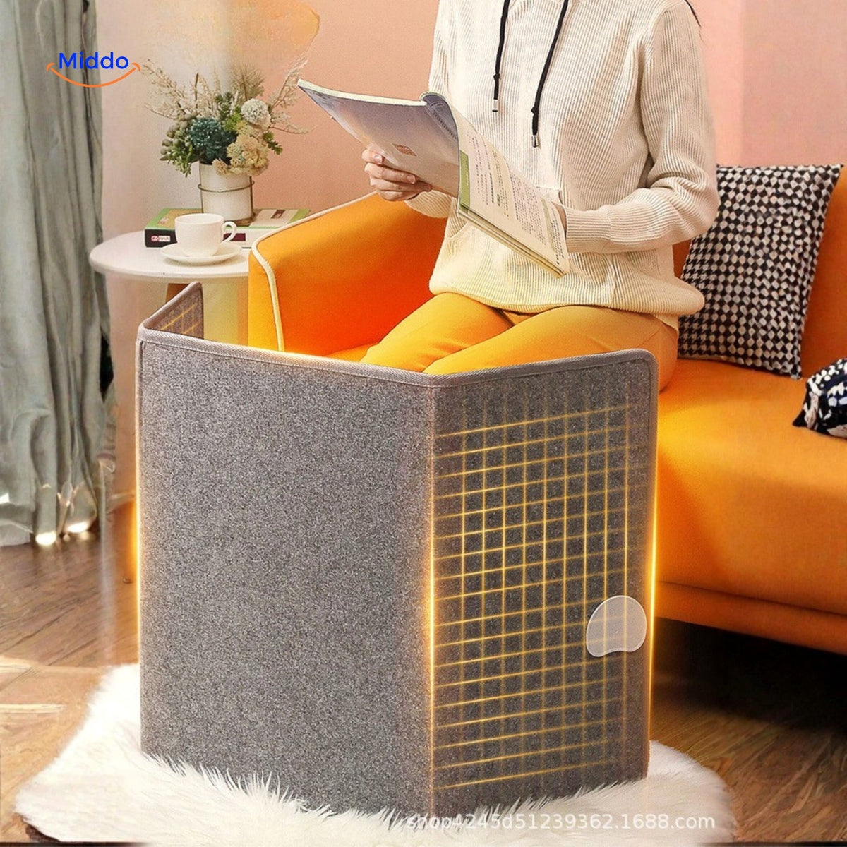 Elektrische Beenverwarmer 3D Warmtekussen 8 Standen Timer Veilig Thuis Kantoor Voetverwarming 95x52cm | Sulvida