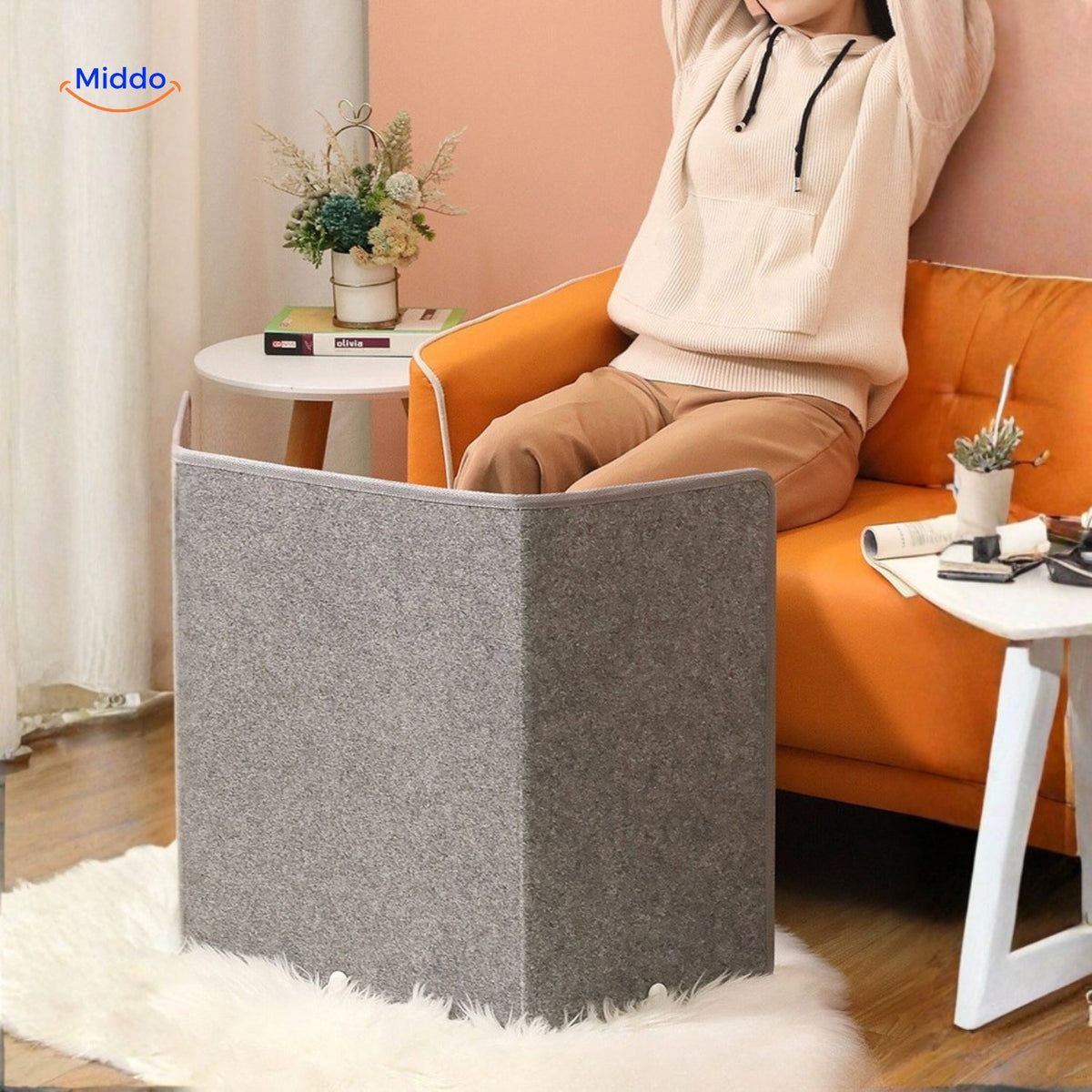 Elektrische Beenverwarmer 3D Warmtekussen 8 Standen Timer Veilig Thuis Kantoor Voetverwarming 95x52cm | Sulvida