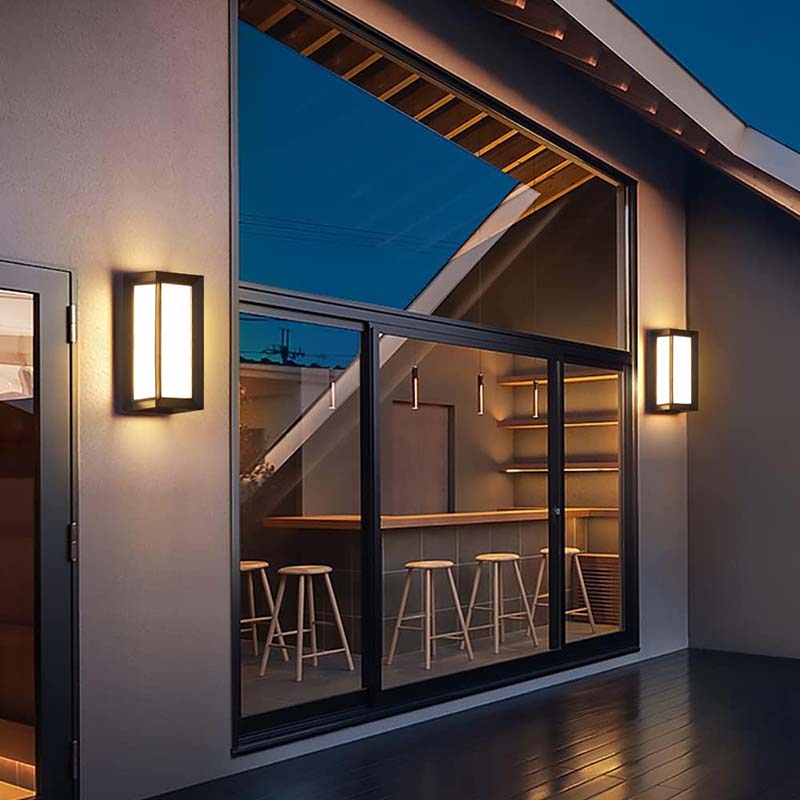 Buitenlamp Bewegingssensor Zwart LED Waterdicht Tuinverlichting Wandmontage Entree Veranda Oprit Gevel | Sulvida