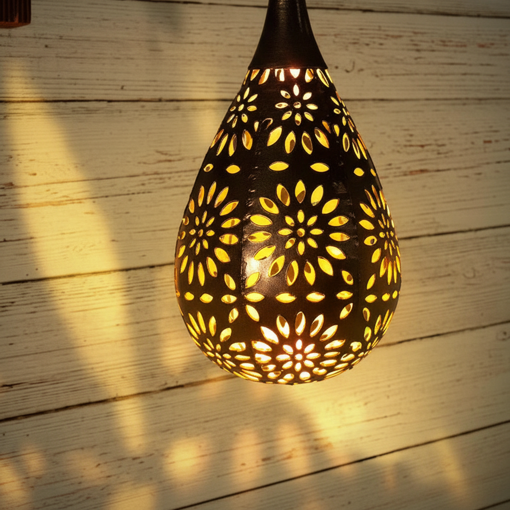 Lampe suspendue d'extérieur à énergie solaire, en acier inoxydable, éclairage de jardin étanche, 43 cm, éclairage d'ambiance | Sulvida