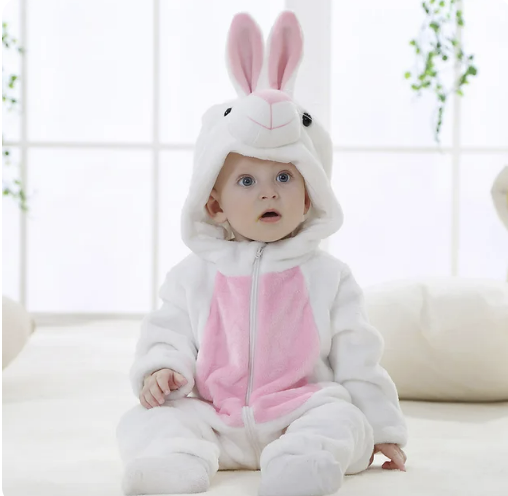Baby Onesie met Dierencapuchon – Zachte Romper voor Kinderen – Katoen Polyester – Rits Eendelig Speelpak | Sulvida