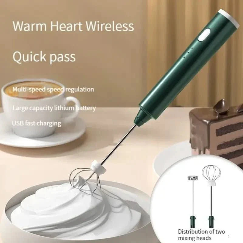 Elektrische Melkopschuimer met 3 Snelheden USB Oplaadbaar Handmixer voor Cappuccino Latte Koffie Barista | Sulvida