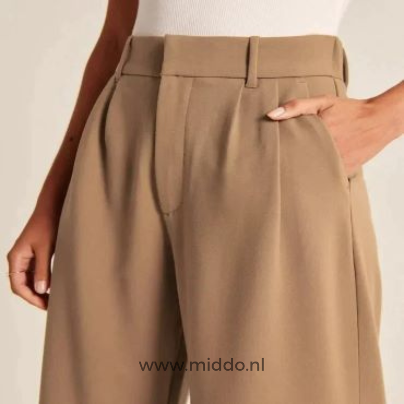 Dames Pantalon Wijde Pijpen Casual Elastische Taille Comfortbroek Dagelijks Draagbaar Losse Pasvorm Streetwear | Sulvida