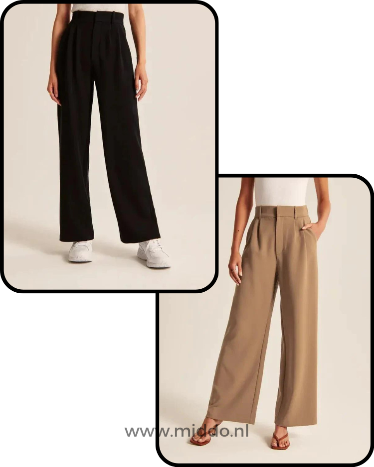 Dames Pantalon Wijde Pijpen Casual Elastische Taille Comfortbroek Dagelijks Draagbaar Losse Pasvorm Streetwear | Sulvida