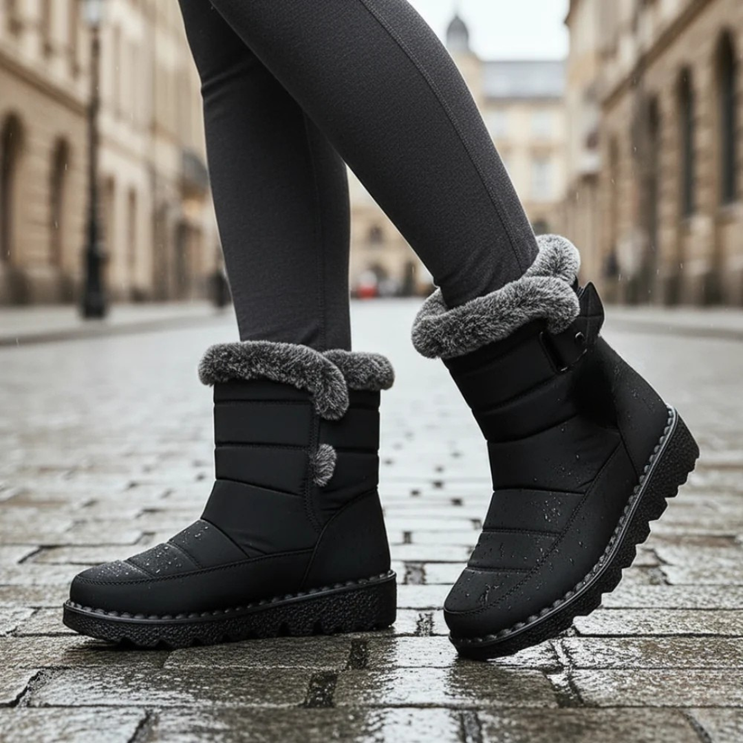 Dameslaarzen Waterdicht met Warmvoering Antislip Zool Klittenband Winterschoenen Dames Wol Sneeuw Winter Comfort | Sulvida