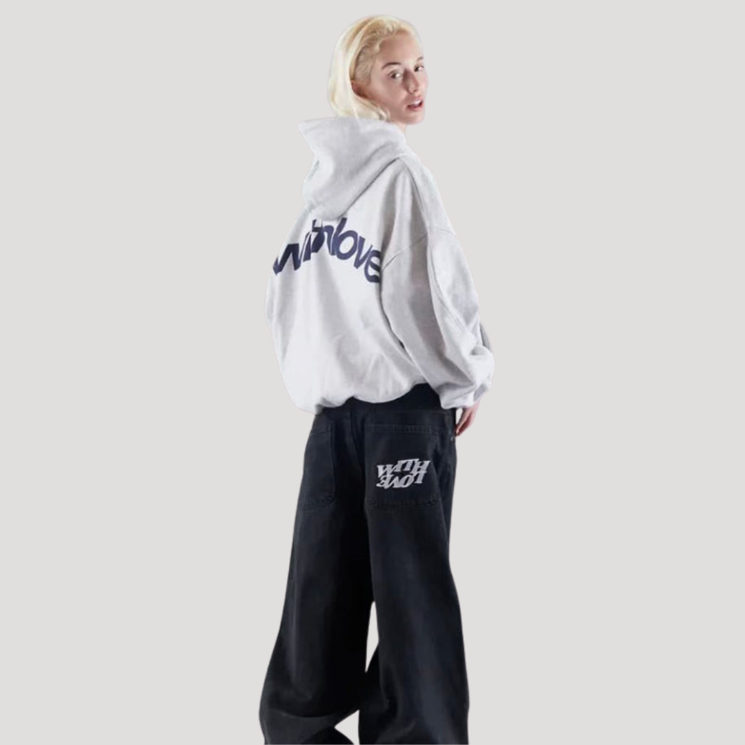 Hoodie Dames Oversized met Grafische Print Capuchon Kengoeroe Zak Streetwear Loungewear Comfortabel Hip | Sulvida