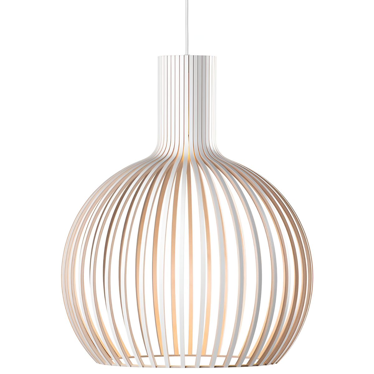 Houten hanglamp met gelaagde lamellen voor warme sfeerverlichting woonkamer eetkamer slaapkamer modern design | Sulvida