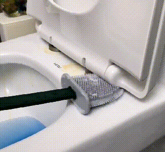 Toiletborstel Siliconen Wit Roze Blauw Staand Wandmontage Hygiënisch met Houder Badkamer WC Schoonmaak | Sulvida