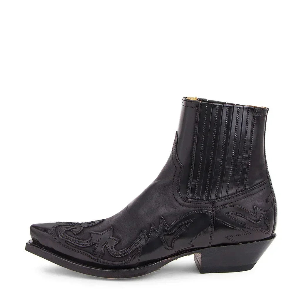 Leren Western Laarzen Heren Cowboystijl met 5cm Hak en Robuuste Zool PU Leder Klassiek Iconisch Design | Sulvida