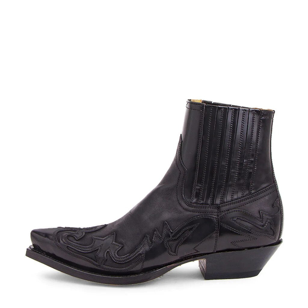 Leren westernlaarzen met stikdetail unisex bruin zwart cowboylaars klassiek kniehoog stoer design dames heren | Sulvida