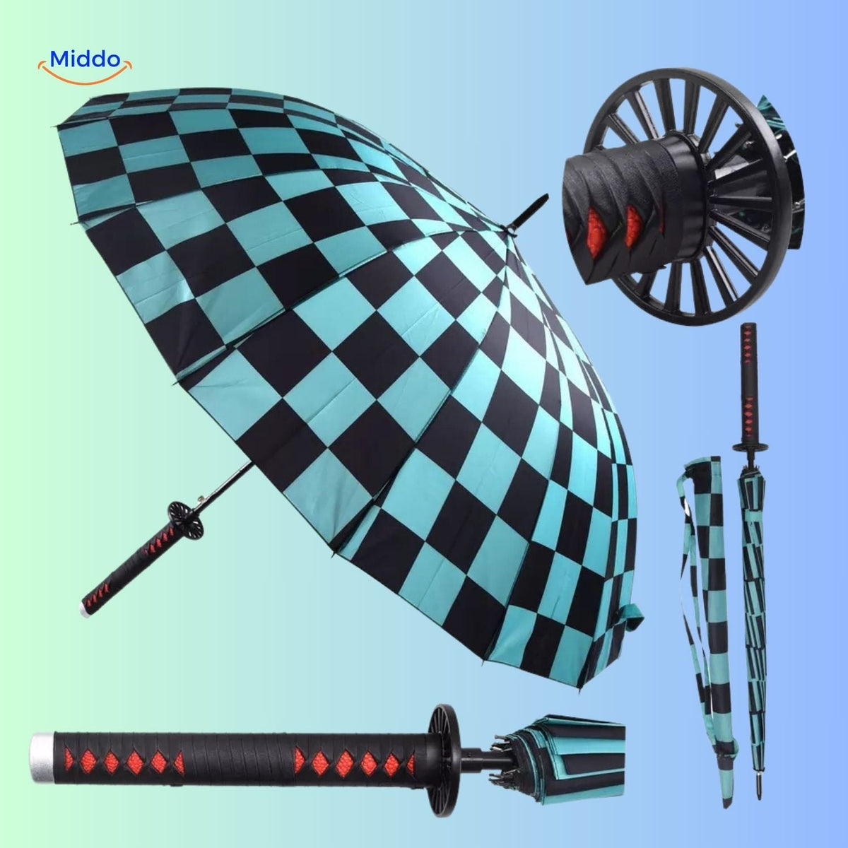 Animeparaplu met UV-bescherming Japanse Paraplu Lichtgewicht Parasol Zonbescherming Regenscherm Compact | Sulvida