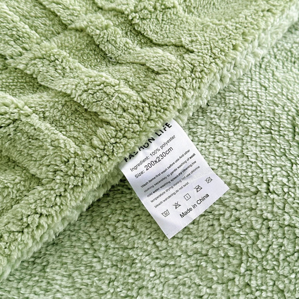Plaid Geborduurd Ruitpatroon Dubbellaags Microvezel Deken Winterwarm Stijlvol Textuur 100x150-200x230 cm | Sulvida