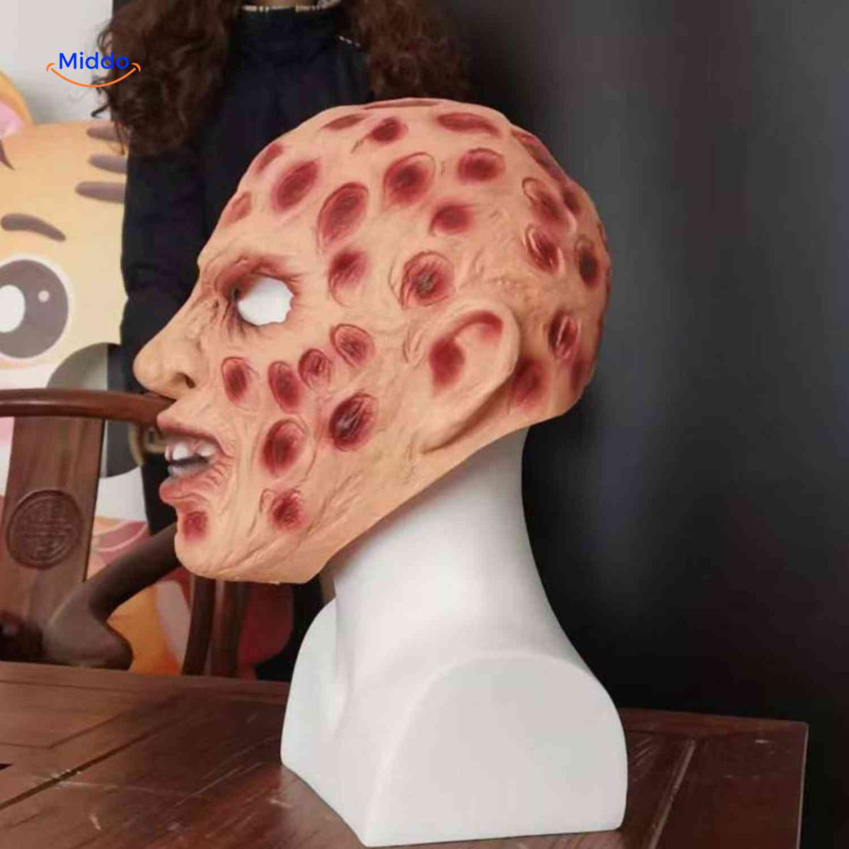 Griezelmasker Halloween Horror Zombiemasker met Realistische Details Verbrande Zombie Eng Griezelig Kostuum | Sulvida