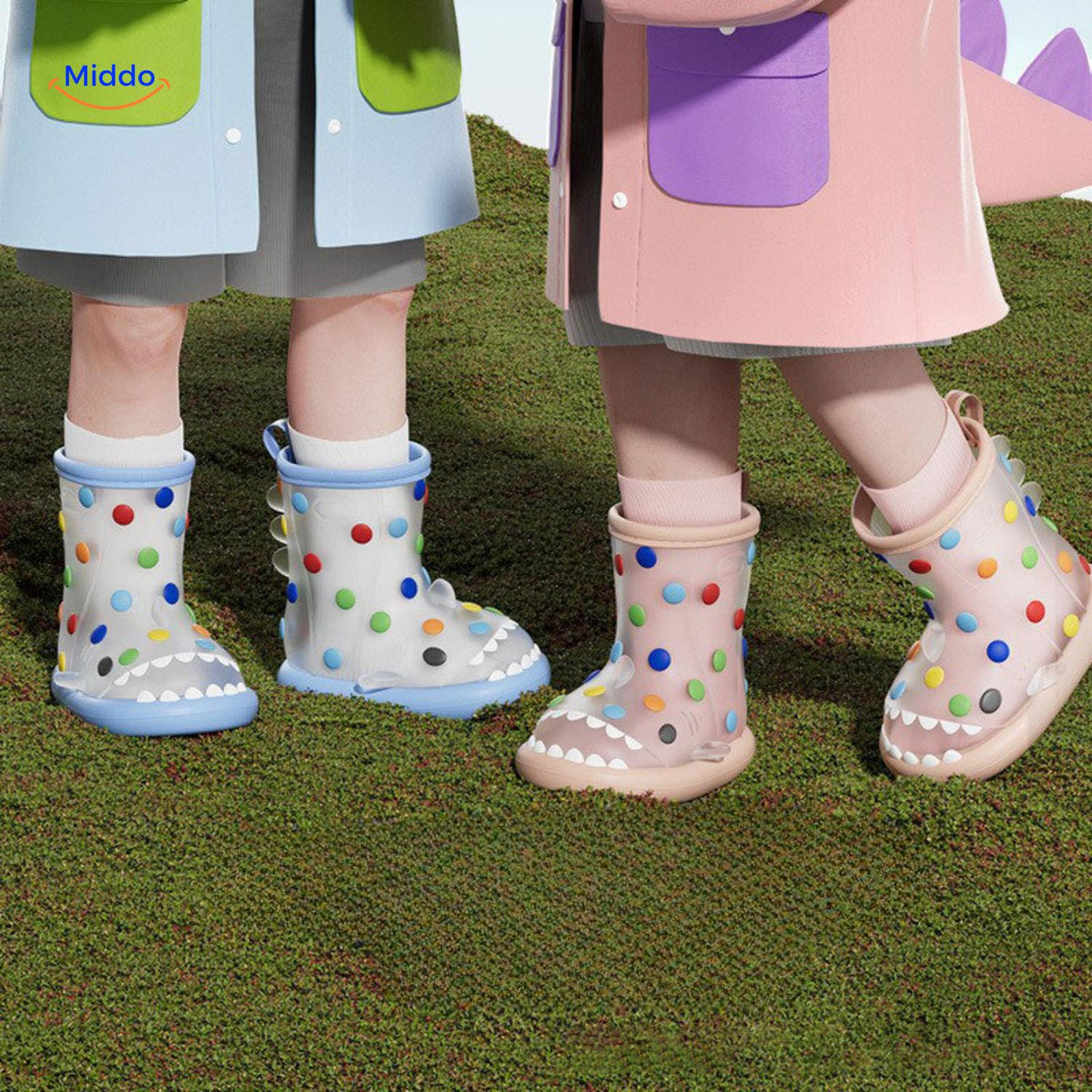 Waterdichte Kinderregenlaarzen met 3D-Haaiontwerp en Antislip Zool voor Jongens en Meisjes Speels Design | Sulvida