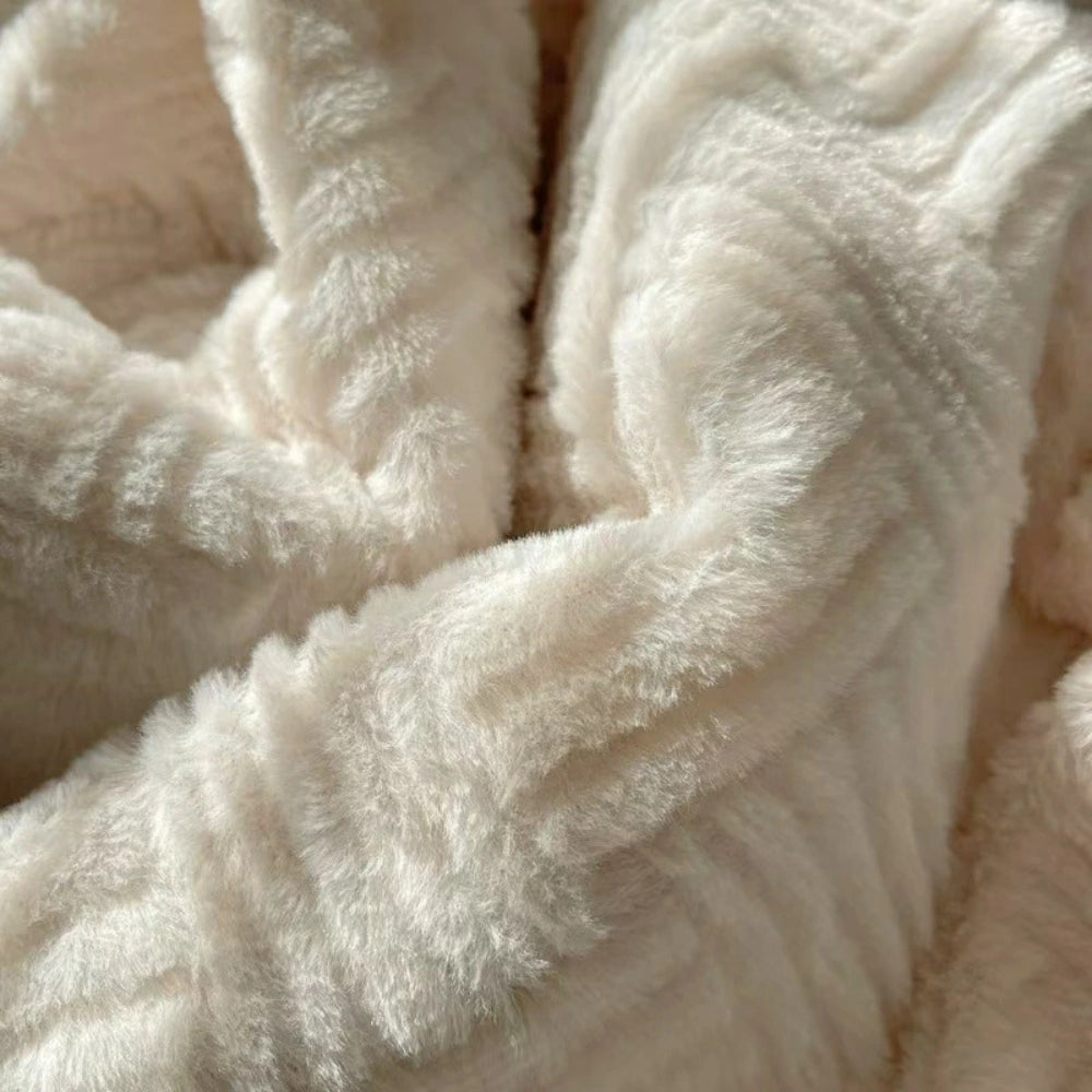 Jacquard Konijnenpluche Plaid Dubbelzijdig Zacht Warme Deken voor Woonkamer Slaapkamer Bank Fleece Interieur | Sulvida