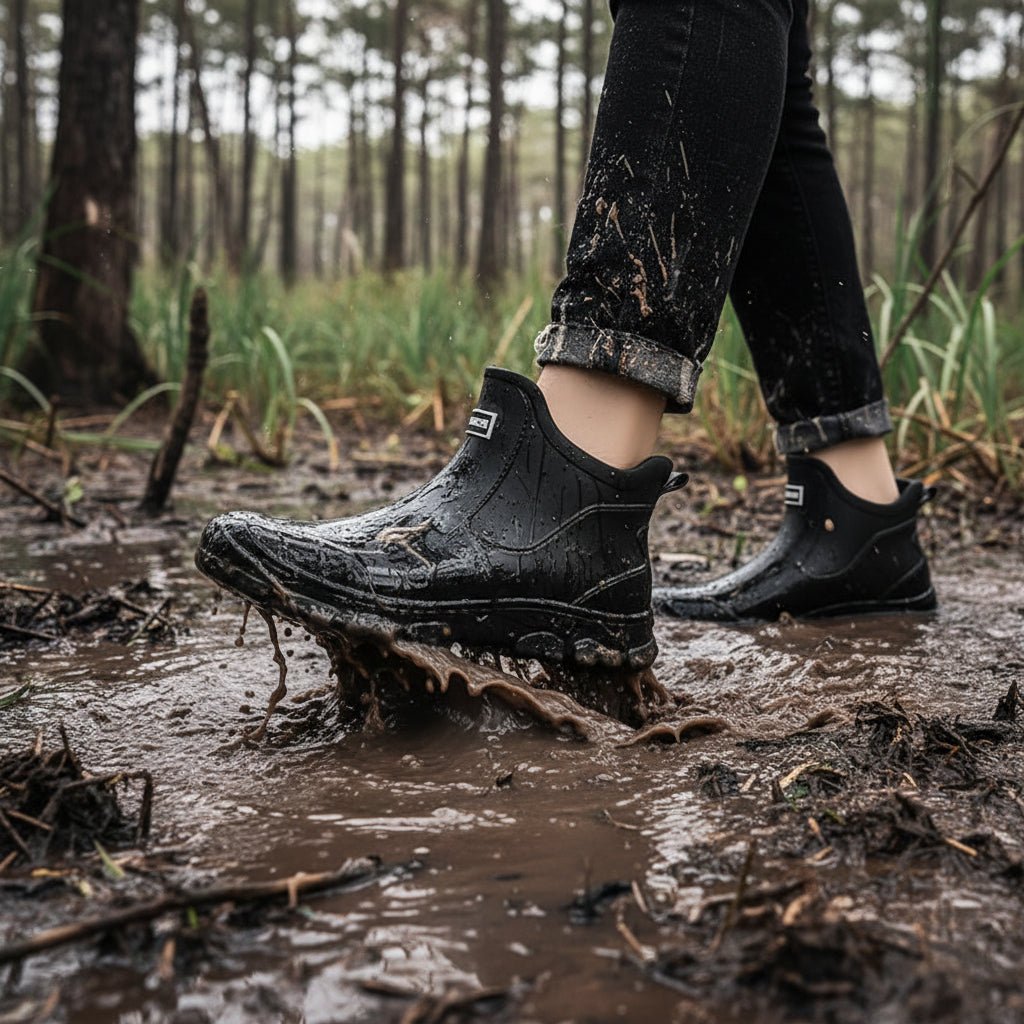 Bottes en caoutchouc d’extérieur imperméables et antidérapantes en PVC - bottes de pluie unisexes pour le jardin, la randonnée, le travail et la pêche | Sulvida