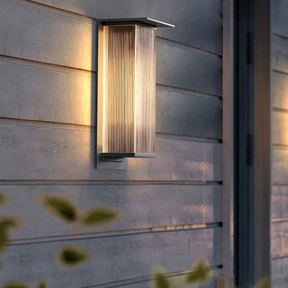 Buitenwandlamp Rechthoekig Zwart Metaal IP68 LED Verlichting Tuinmuur Gevel Moderne Terrasverlichting | Sulvida