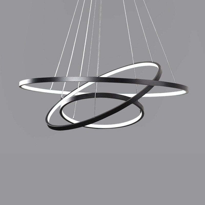 LED Hanglamp Drie Ringen Modern Metaal Verstelbaar Zwart Wit Goud Design Woonkamer Eetkamer Slaapkamer | Sulvida