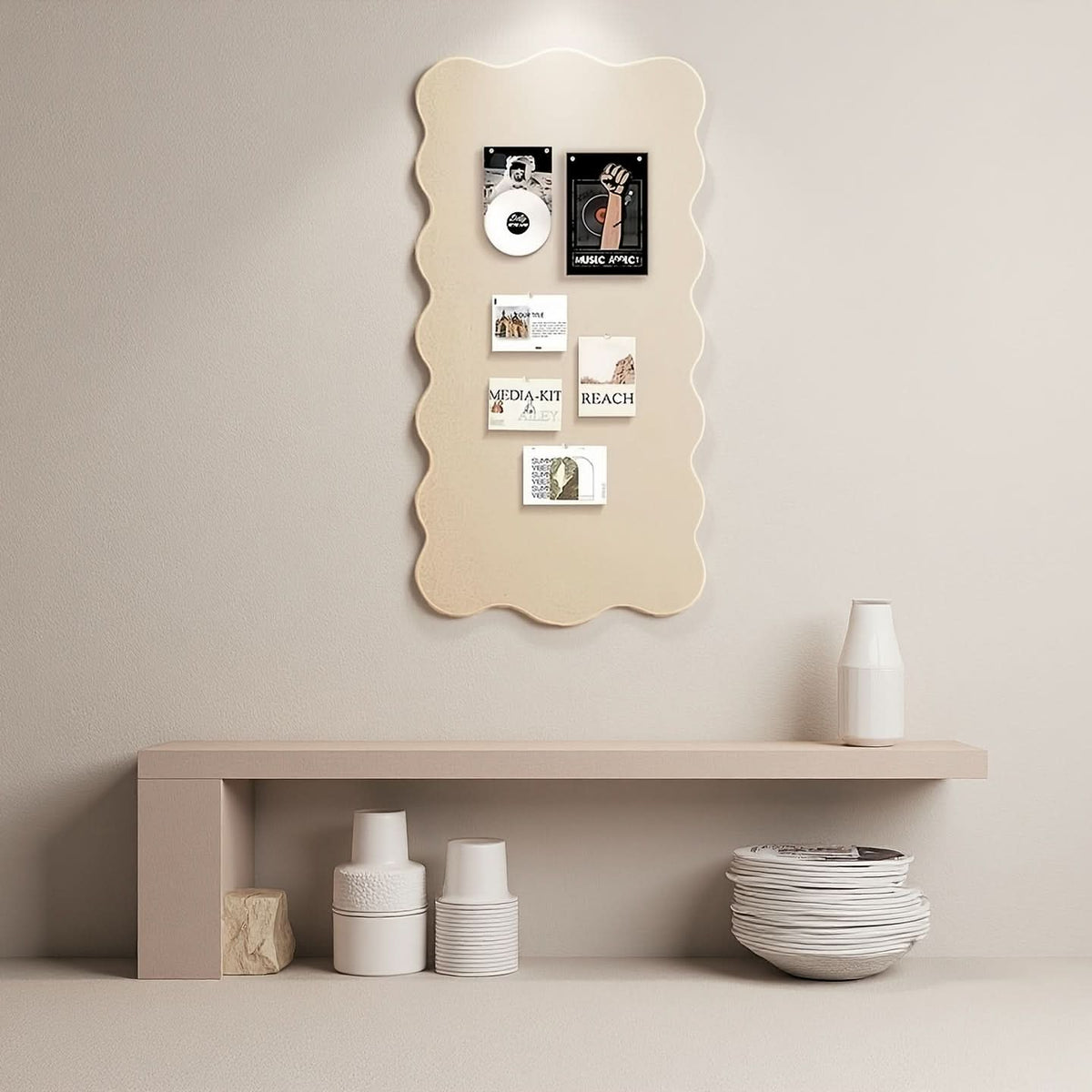 Tableau d’affichage en feutre avec punaises, tableau mémo décoratif 60x120 cm, kit de fixation, design moderne, montage mural, bureau | Sulvida