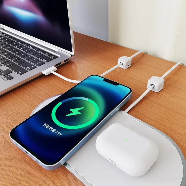 Magnetische kabelclips 3 stuks voor bureau kabelbeheer opbergen snoeren thuiskantoor opladers kabels organiseren | Sulvida