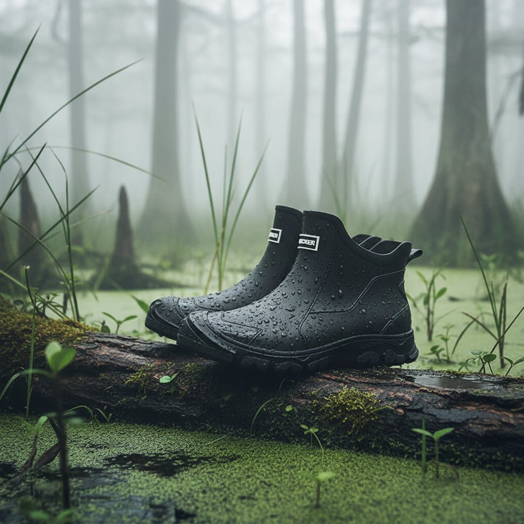 Bottes en caoutchouc d’extérieur imperméables et antidérapantes en PVC - bottes de pluie unisexes pour le jardin, la randonnée, le travail et la pêche | Sulvida