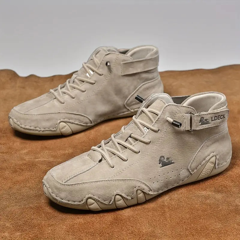 Waterdichte Herenschoenen Hoog met Elastische Sluiting Modern Stoer Ontwerp Leer Comfortabel Casual Dagelijks | Sulvida