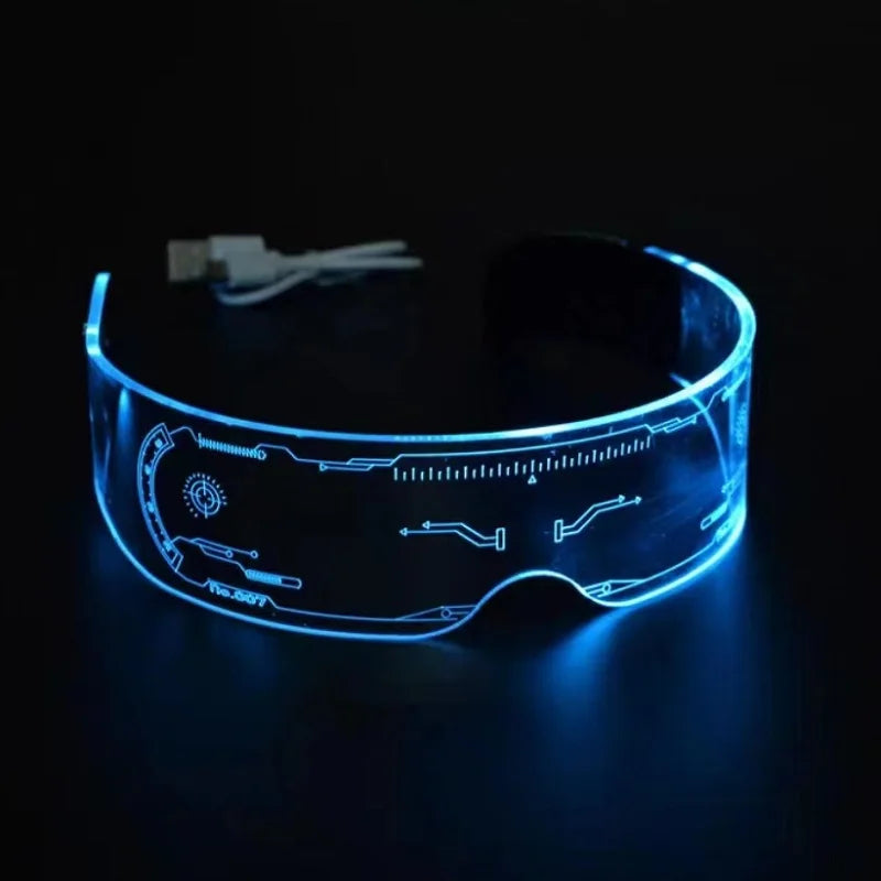 LED Visor Bril Futuristisch Design – Oplaadbare Lichtgevende Eyewear voor Festivals Clubs Feesten Cosplay | Sulvida