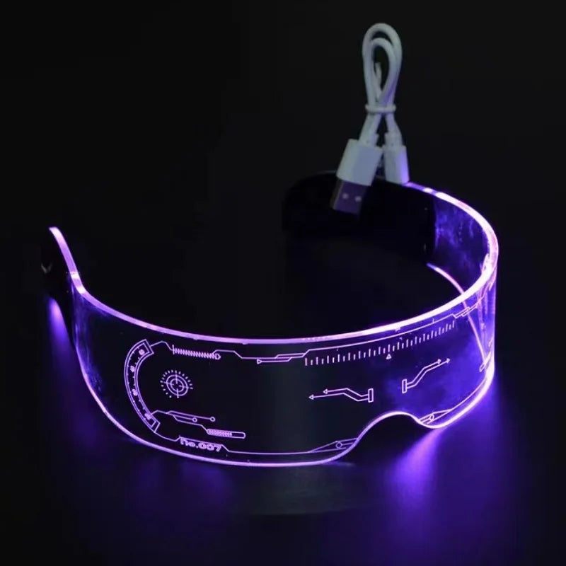 LED Visor Bril Futuristisch Design – Oplaadbare Lichtgevende Eyewear voor Festivals Clubs Feesten Cosplay | Sulvida
