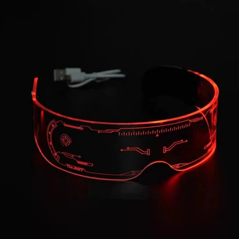 LED Visor Bril Futuristisch Design – Oplaadbare Lichtgevende Eyewear voor Festivals Clubs Feesten Cosplay | Sulvida