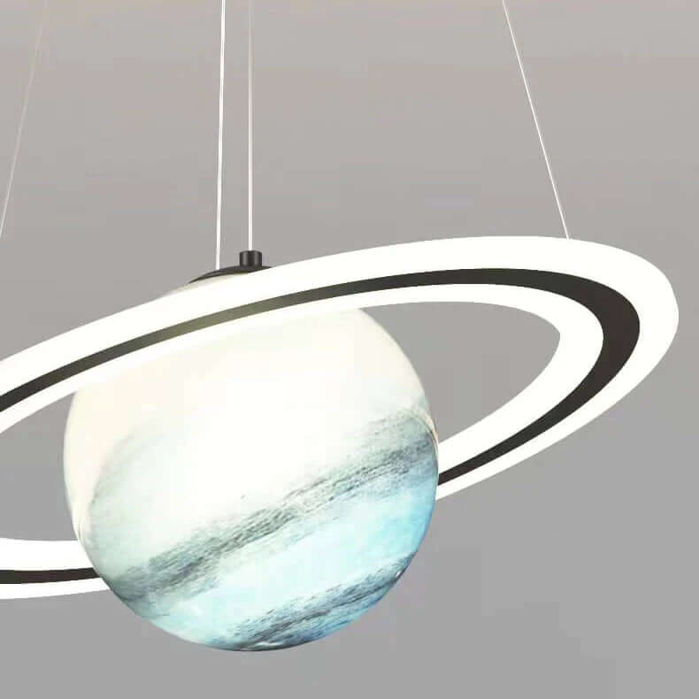 LED Hanglamp Kinderkamer Planeet met Ring Sterrenlicht Kosmisch Sfeerverlichting Ruimtevaart Jongens Meisjes | Sulvida