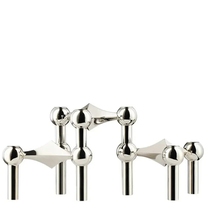 Kandelaar Set Molecuul Design 3-delig Roestvrij Staal Modern Sculptuur Tafeldecoratie Woonkamer Eettafel | Sulvida