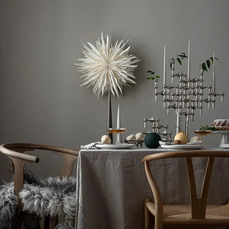 Kandelaar Set Molecuul Design 3-delig Roestvrij Staal Modern Sculptuur Tafeldecoratie Woonkamer Eettafel | Sulvida