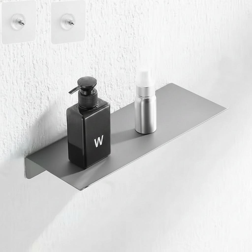 Zelfklevend Wandrek Zwevend Zonder Boren 30-50cm Badkamer Keuken Opbergsysteem Modern Design Wit Zwart | Sulvida