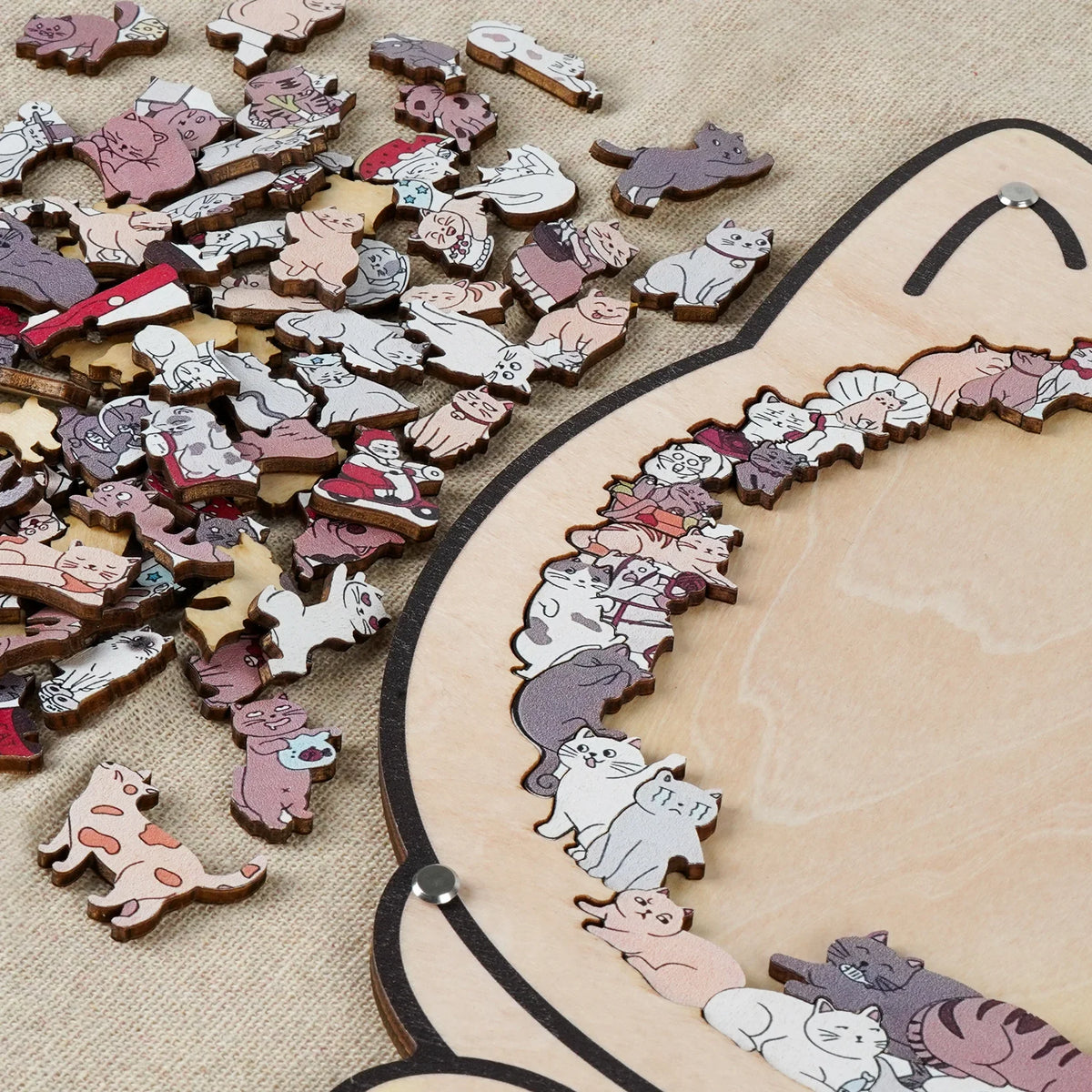 Houten Puzzel Kat 135 Stukjes Creatieve Ontspanning Mindfulness Decoratief Kunstwerk Dieren Legpuzzel | Sulvida