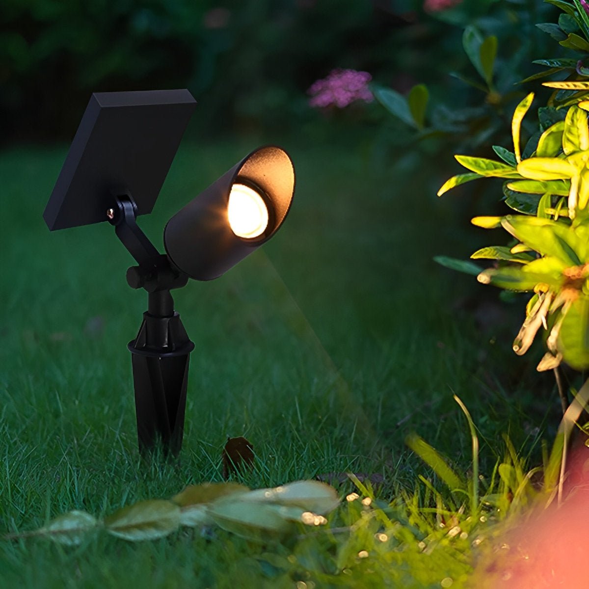 LED Grondspot Aluminium Zwart IP65 Waterdicht Tuinverlichting Warm Wit Hardwired Solar Gazonlamp Buitenverlichting | Sulvida