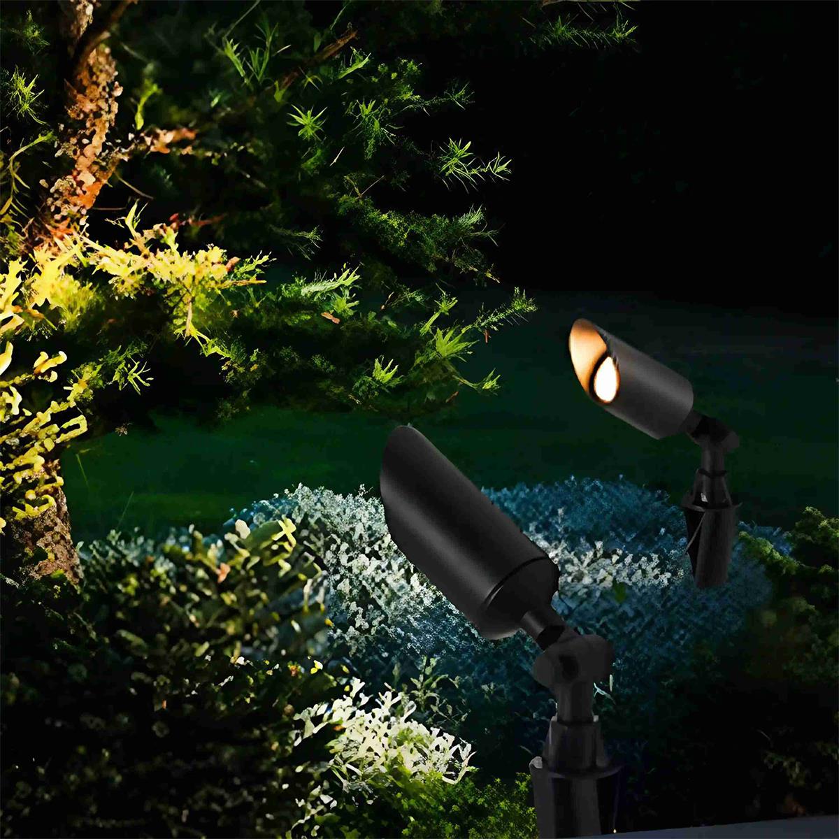 LED Grondspot Aluminium Zwart IP65 Waterdicht Tuinverlichting Warm Wit Hardwired Solar Gazonlamp Buitenverlichting | Sulvida