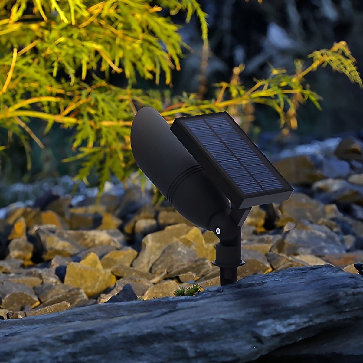 LED Grondspot Aluminium Zwart IP65 Waterdicht Tuinverlichting Warm Wit Hardwired Solar Gazonlamp Buitenverlichting | Sulvida