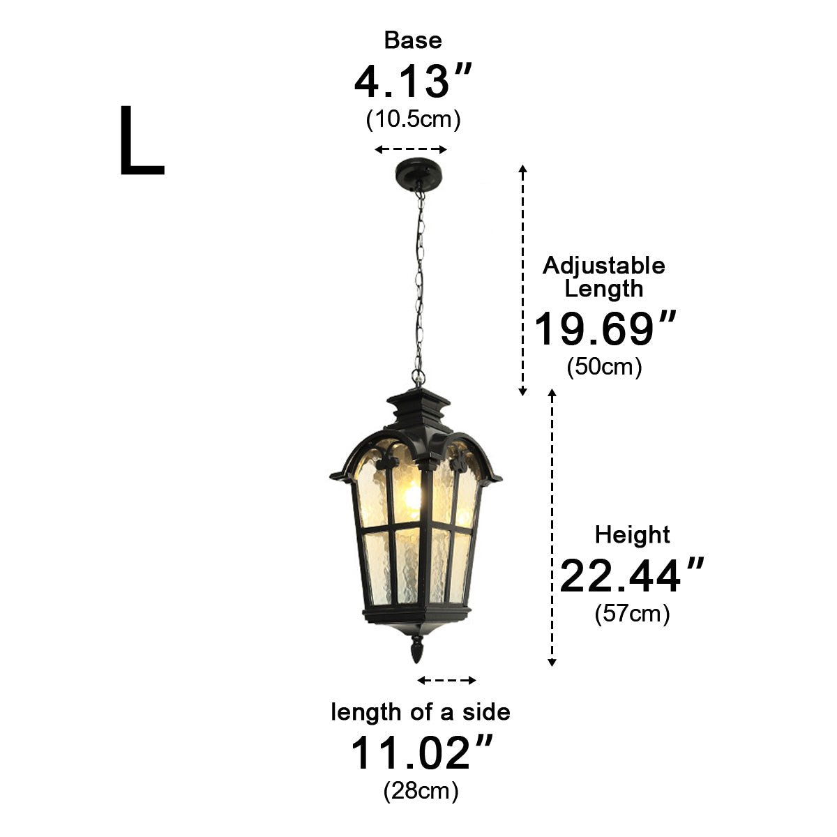 Hanglamp Buiten LED Zwart Lantaarn Vintage Kruisvorm Waterdicht Aluminiumlegering Tuinverlichting Terras | Sulvida