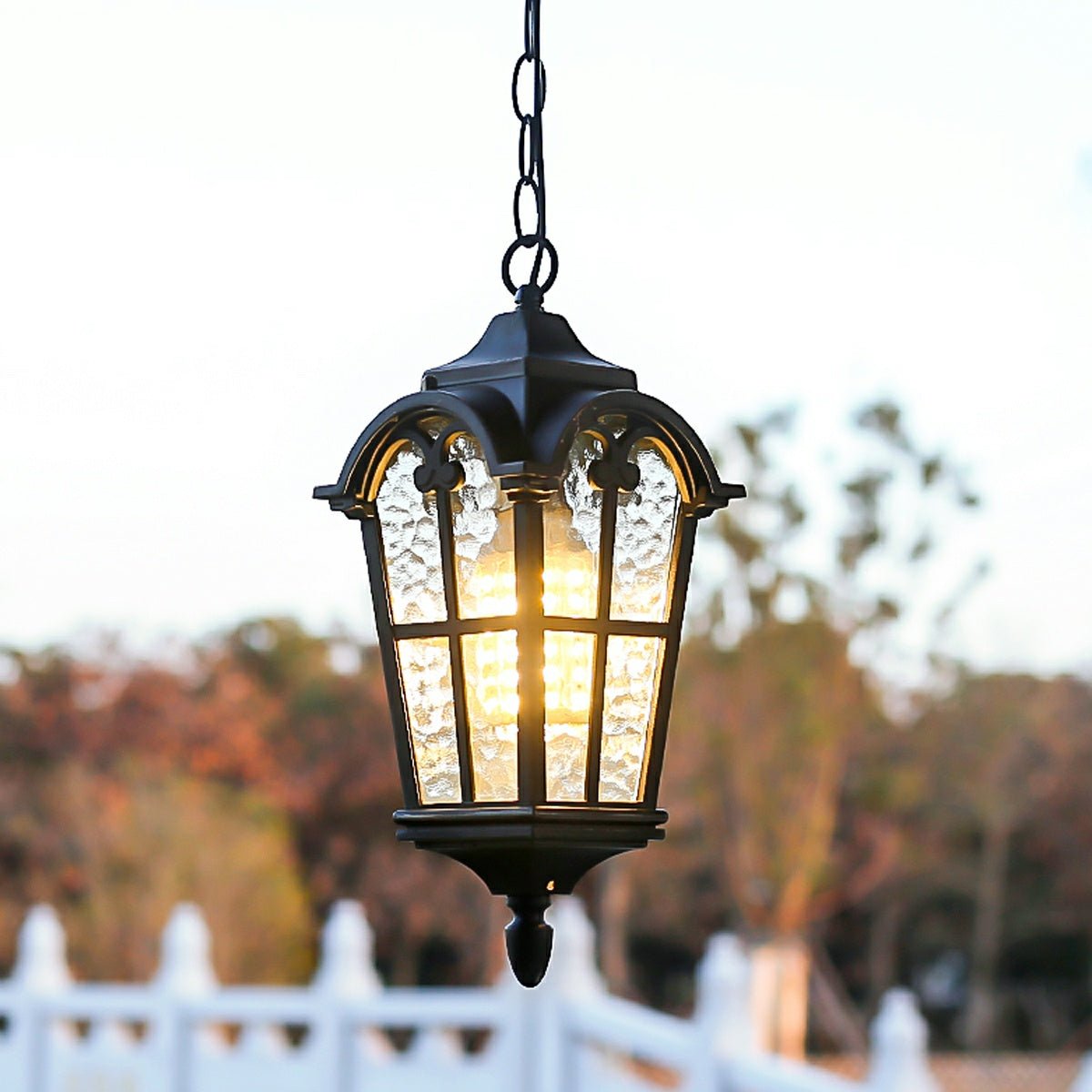 Hanglamp Buiten LED Zwart Lantaarn Vintage Kruisvorm Waterdicht Aluminiumlegering Tuinverlichting Terras | Sulvida