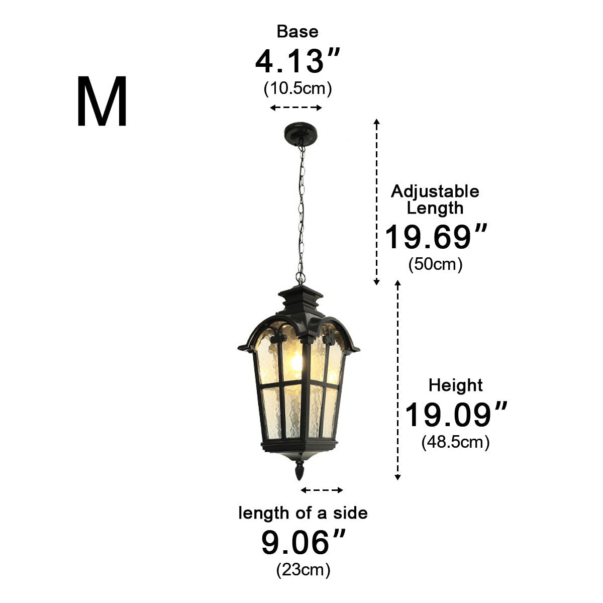 Hanglamp Buiten LED Zwart Lantaarn Vintage Kruisvorm Waterdicht Aluminiumlegering Tuinverlichting Terras | Sulvida