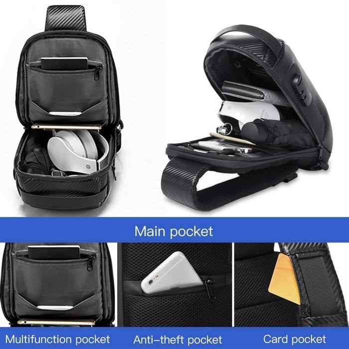 Sac bandoulière antivol avec fermetures éclair dissimulées, cadenas à combinaison et bandoulière réglable pour un usage quotidien et les voyages | Sulvida