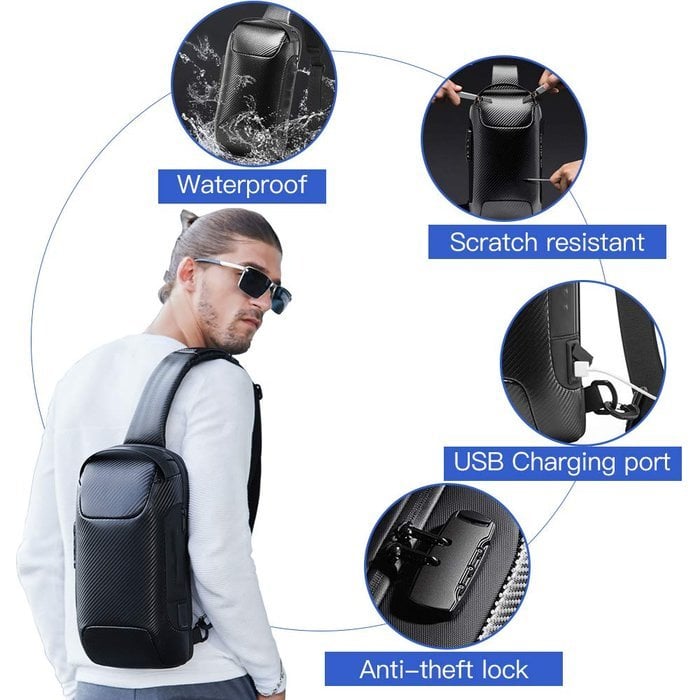 Sac bandoulière antivol avec fermetures éclair dissimulées, cadenas à combinaison et bandoulière réglable pour un usage quotidien et les voyages | Sulvida