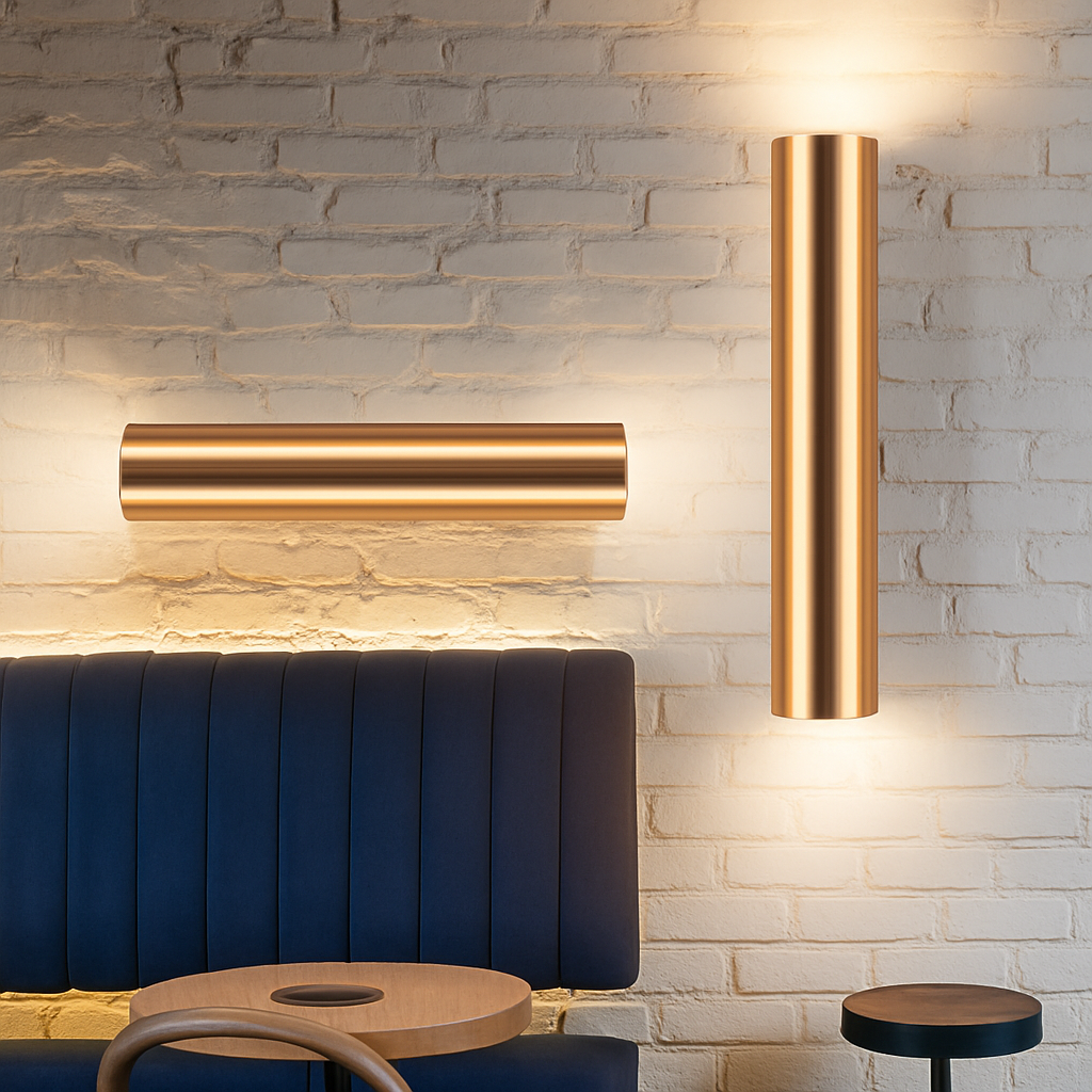 Gouden Cilindrische LED Wandlamp met Warm en Koel Licht – Modern Design voor Woonkamer en Slaapkamer | Sulvida