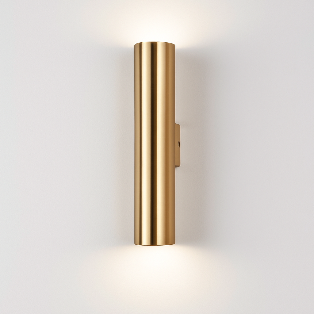 Gouden Cilindrische LED Wandlamp met Warm en Koel Licht – Modern Design voor Woonkamer en Slaapkamer | Sulvida