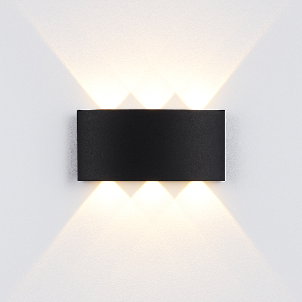 LED Wandlamp Voor Buiten Zwart of Wit Modern Geometrisch Lichteffect Waterdicht Tuinverlichting Buitenlamp | Sulvida