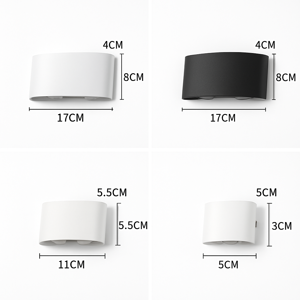 LED Wandlamp Voor Buiten Zwart of Wit Modern Geometrisch Lichteffect Waterdicht Tuinverlichting Buitenlamp | Sulvida