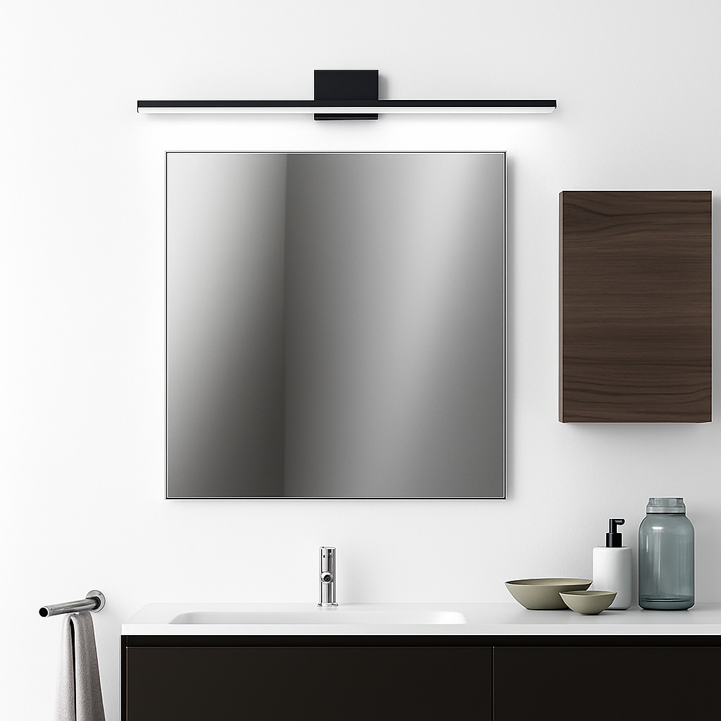 LED Badkamerspiegel Wandlamp Rechthoekig Zwart Wit Metaal Aluminium Moderne Verlichting Spiegellamp Badkamer | Sulvida