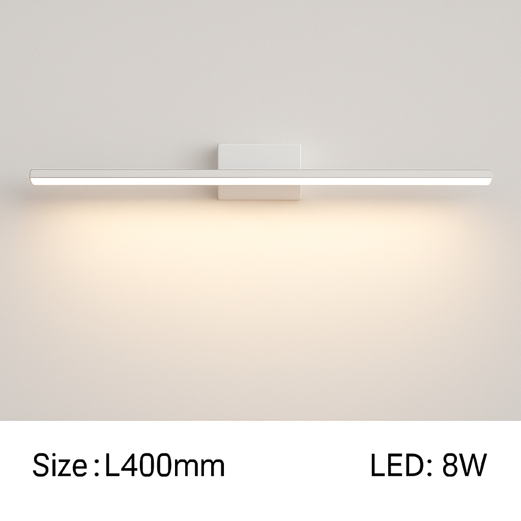 LED Badkamerspiegel Wandlamp Rechthoekig Zwart Wit Metaal Aluminium Moderne Verlichting Spiegellamp Badkamer | Sulvida