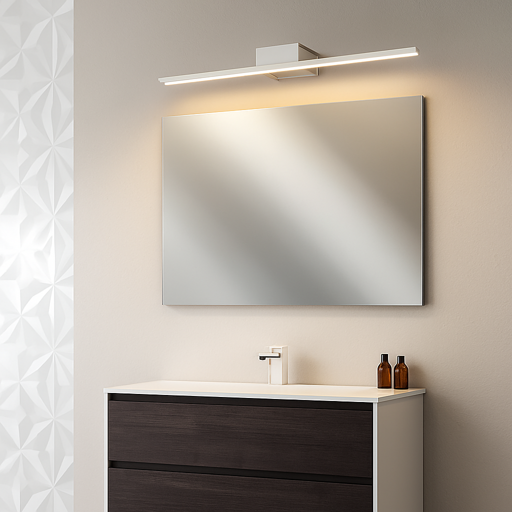 LED Badkamerspiegel Wandlamp Rechthoekig Zwart Wit Metaal Aluminium Moderne Verlichting Spiegellamp Badkamer | Sulvida